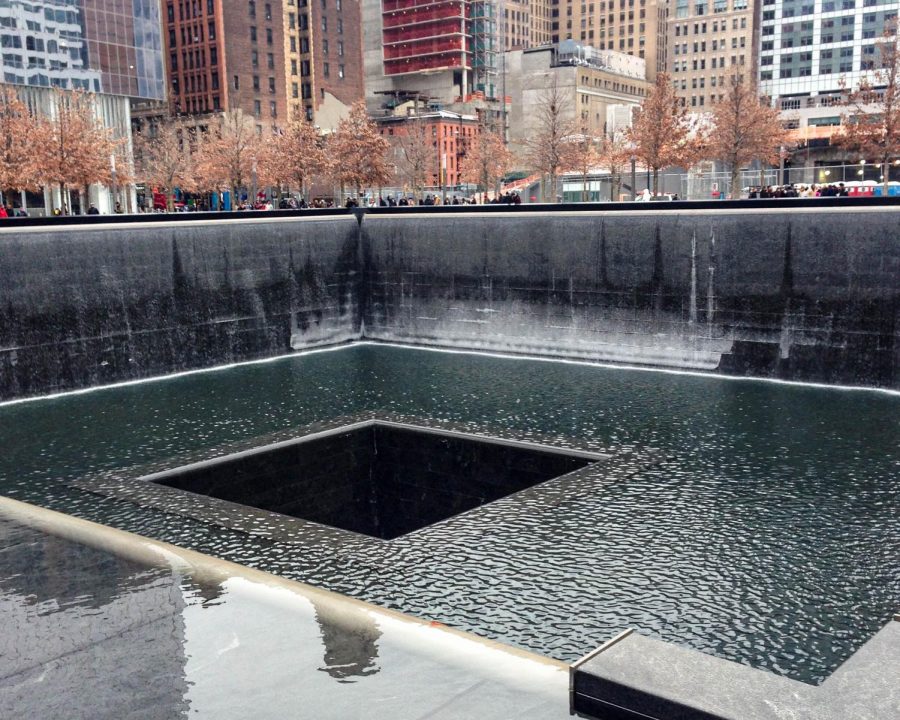 A fountain at the World Trade Center Memorial flows in remembrance of those who lost their lives on 9/11. Advisor Taylor Mersmann captured this photo Feb. 2015. "During the 9/11 attacks, 2,977 people died," Assistant Editor Gianna Ortner-Findlay said. "Including 265 passengers and terrorists aboard the four planes."