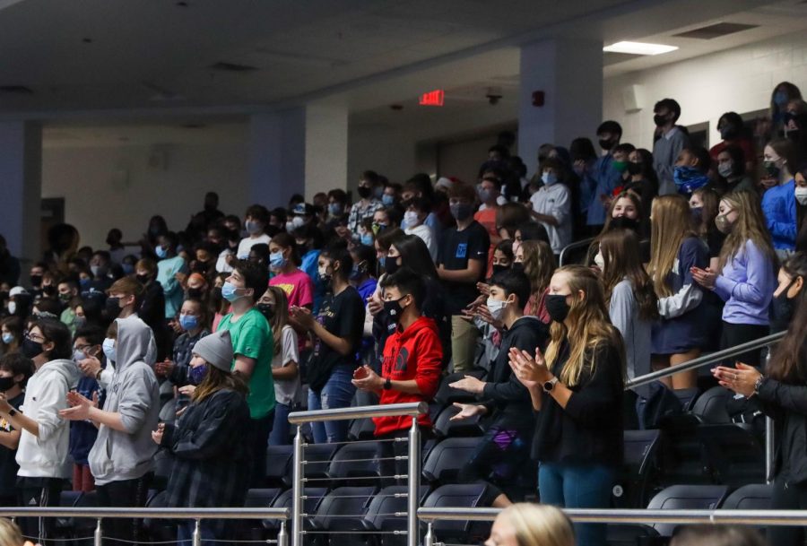 Students wear masks while celebrating at a pep rally earlier this year. Governor Greg Abbott announced that the mask mandate will be lifted March 10. "Today's announcement does not abandon safe practices that Texans have mastered over the past year," Abbott said. "With this executive order, we are ensuring that all businesses and families in Texas have the freedom to determine their own destiny."