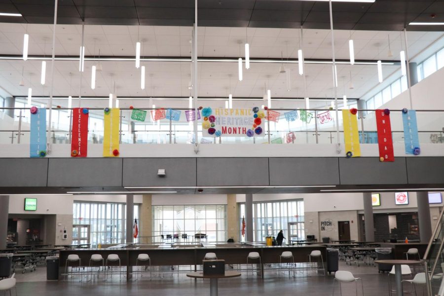 The Spanish Honor Society decorated the school for Hispanic heritage month, which included translating the core values into Spanish. The core values of Rock Hill High School are integrity, creativity, service, excellence, empathy and unity. "We placed it there so that students and staff coming in could see it perfectly and constantly be reminded of the heritage month." SHS officer Maria Duron-Garcia said.