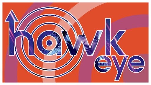 A digitally constructed image by student Michelle Hie of the Hawkeye logo, that represents the new Marvel series. The series first premiered on Nov. 24 on Disney Plus. Staff writer Ananya Nandyala reviews the show, saying the "chemistry and dynamic between" the characters makes the series fun and entertaining.