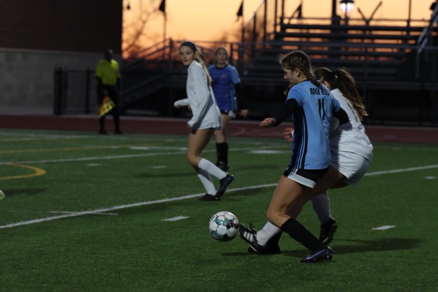 Sadie King plays at the Childrens Health Stadium on Friday, January 28 in a game against The Colony. She contributed to the 3-1 win.