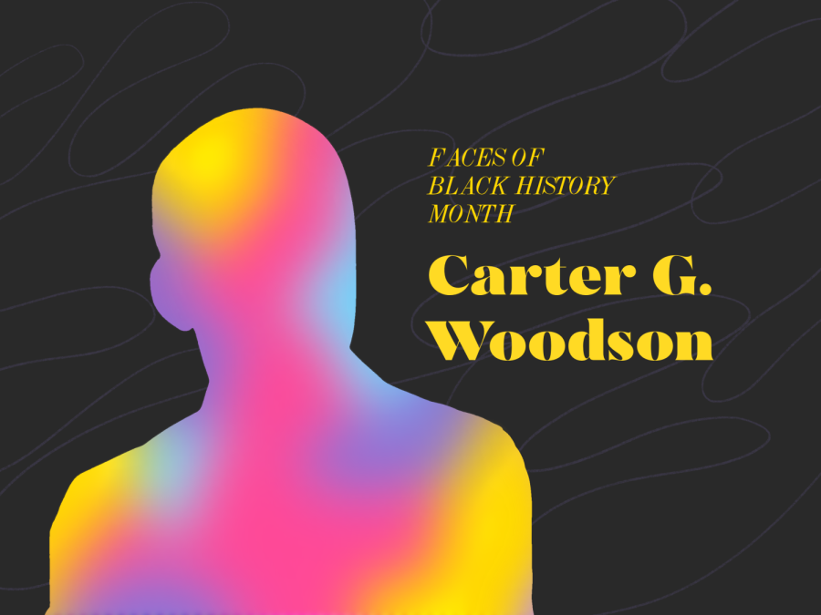 A graphic created by graphic designer Riley Gillum shows a silhouette of  Black History Month pioneer Carter G. Woodson. "All American history is Black history, and so it needs to be addressed more throughout the entire year," social studies teacher Connor Galloway said, "but I'm glad that we at least have one dedicated space to talk about [Black History] and open up spaces for conversation." Black History Month is celebrated annually, and has been officially instituted in the United States for the last 48 years.