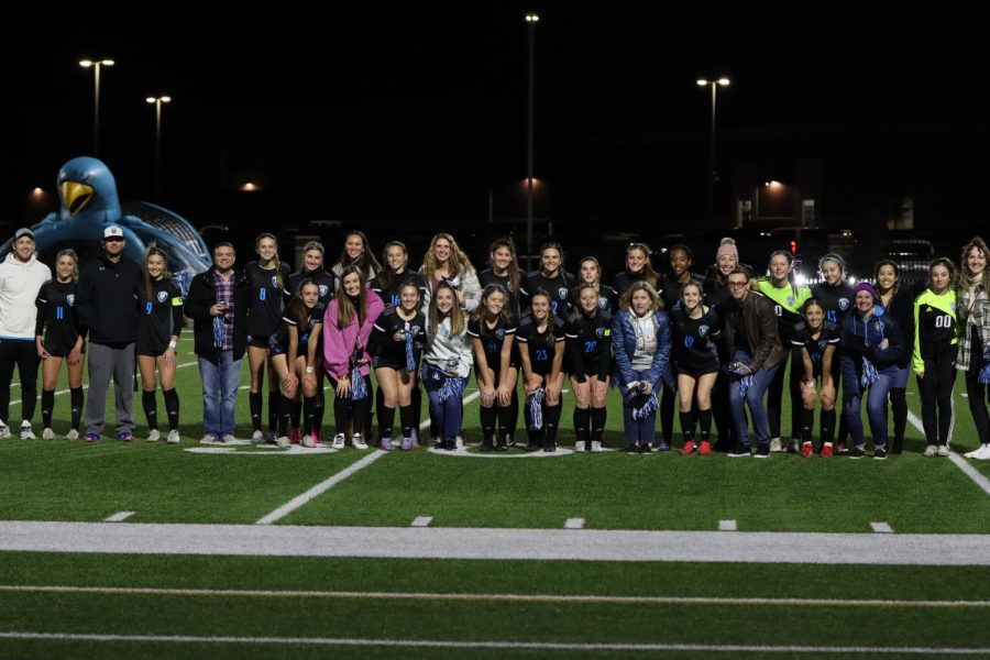 On Jan. 28, the Rock Hill Varsity girls soccer team hosted teacher appreciation night. "I loved being able to show how much I appreciate my teachers," sophomore Sam Boettiger said. During the game between The Colony, the girls were pushing through to win the game of 3-1.