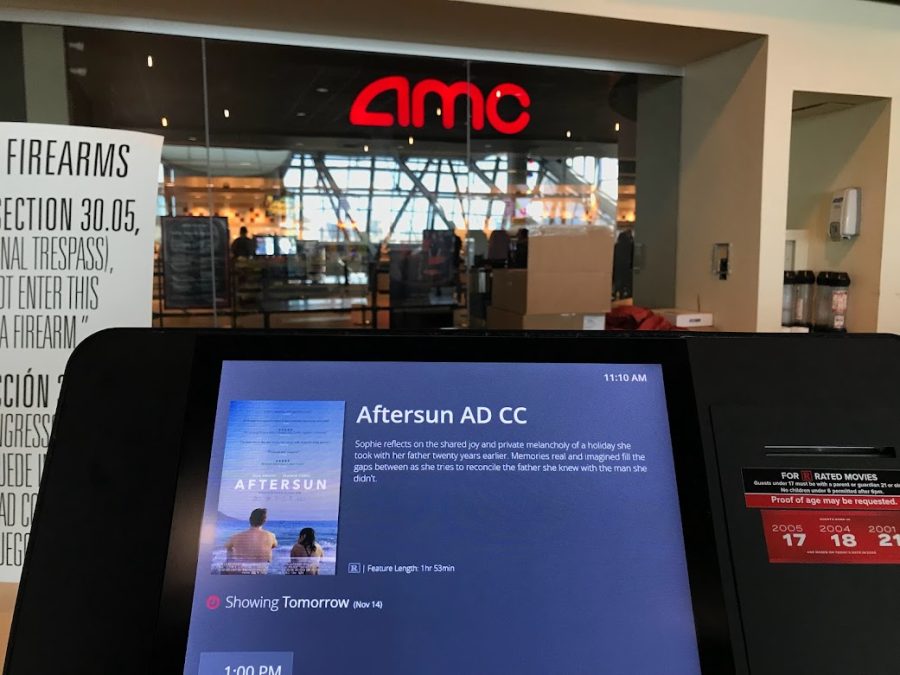 The portal for buying tickets to “Aftersun” directed by Charlotte Wells is pictured at Stonebriar Centre’s AMC Dine-in. Staff writer Nanditha Nagavishnu reviews the movie here. 