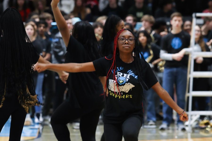 Rock Hill Step Team preforms at Cross Town Showdown Pep Rally