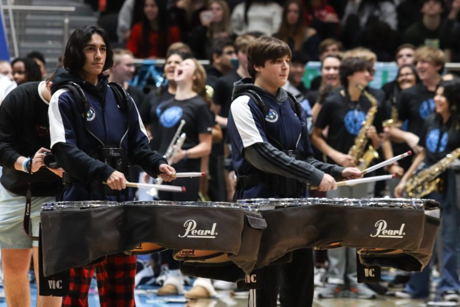 Rock Hill Drum Line performs at Pep Rally 