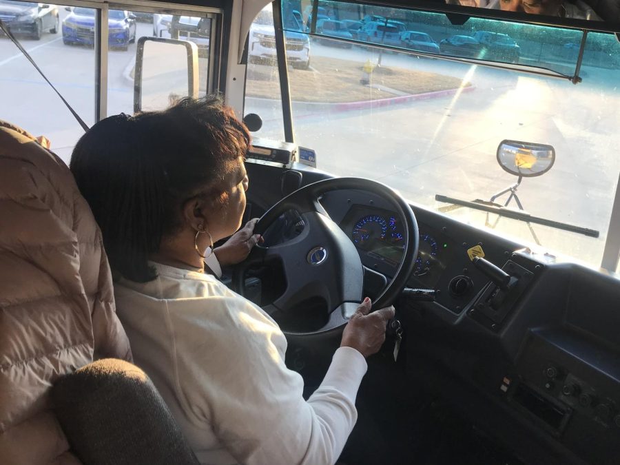 Lois Brooks drives bus number 90 to park at Rock Hill’s front entrance. “I found my niche in life…I can talk and be friendly with everybody,” Brooks said. Brooks has been a bus driver for about 22 years. 