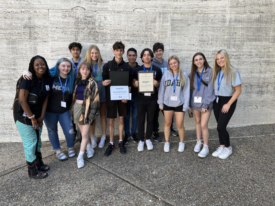 After the keynote speech and awards on the final day, Rock Hill Media Students pose for a photo commemorating their accomplishments. Its great to be given the opportunity to be nominated as best in the state, junior Julio Zapata said, who attended the convention for the first time. Being able to see other schools work helped me understand what Im good at and what I need to work on.