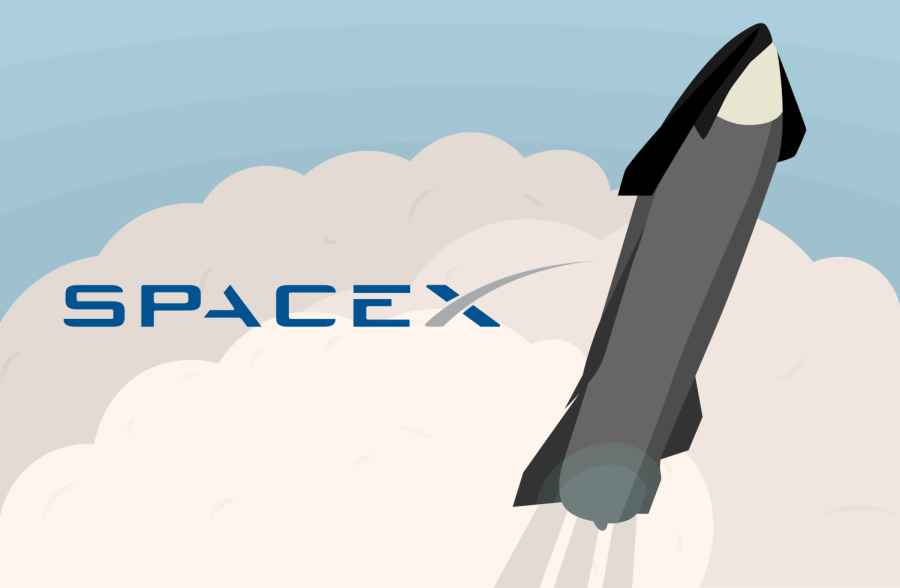 Graphic created by Wes Phipps. SpaceX is one of Elon Musk's companies to help bring people back to into space. "He just has a dream, and he's making it real," sophomore Luke Foshe said.
