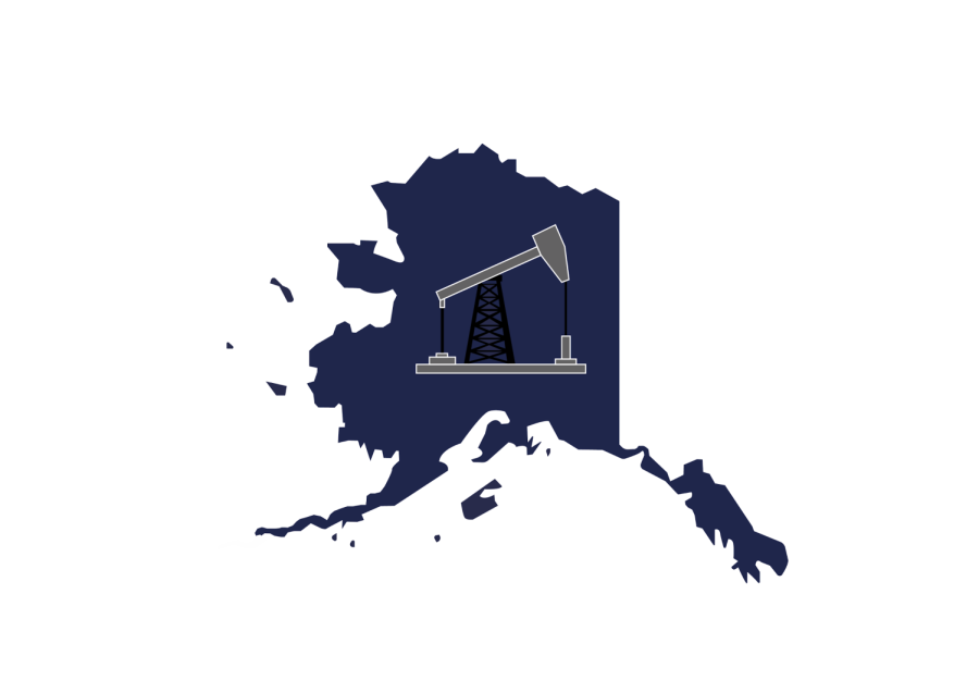 A digitally constructed image created by Cosmo Tafolla showcases an oil mining drill upon the state of Alaska. “It could be argued that this much money, materials and labor could be better spent on less environmentally damaging energy sources," environmental science teacher Andy Bradstreet said. 