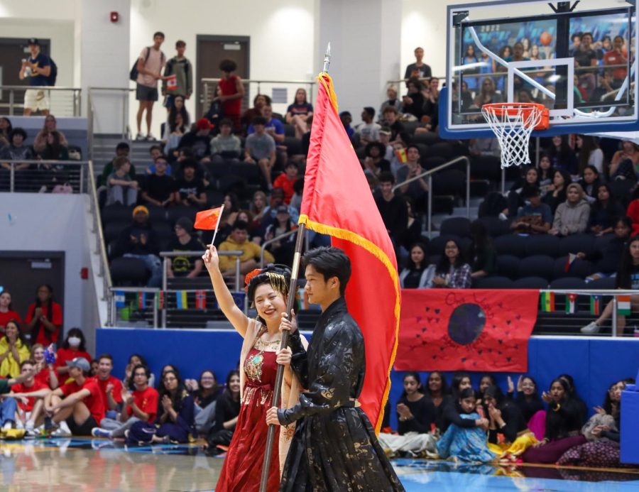 With a smile on her face, freshman Scarlett Ma represents China as she carries the flag. "I felt really proud to represent my country and show people my culture," Ma said. "I think supporting the diversity of our school is really important as it’s also showing the unity of Rock Hill."