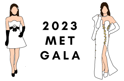 A digitally constructed image created by Tolu Oyesanya shows two outfits from the Met Gala. This year, the theme was "Karl Lagerfeld: A Line of Beauty."