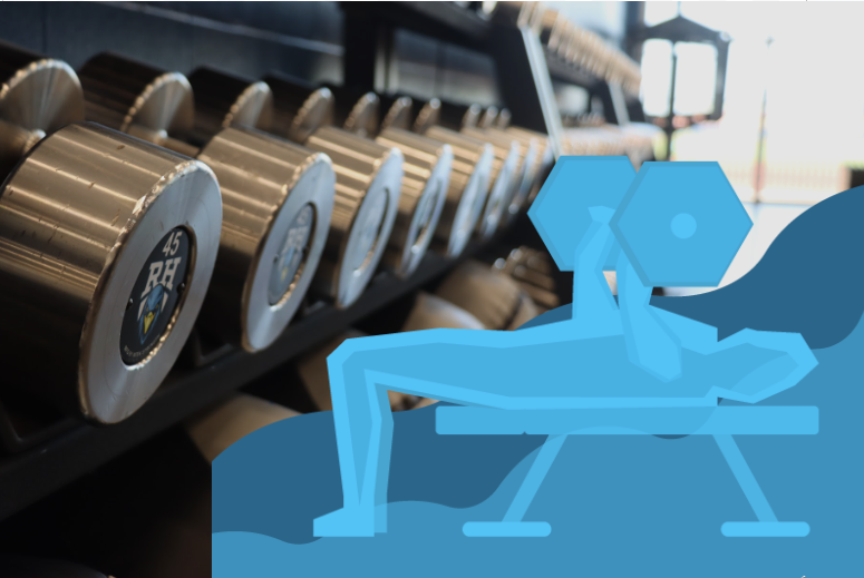 A digitally constructed image created by senior Wes Phipps showcases a weight room. The gym is the biggest positive influence on my life, senior Alexander Jones said. I’ve struggled with really bad depression in the past and I feel like the gym has helped me more than any medication could.”
