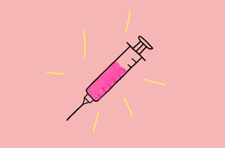 A digitally constructed image symbolizes possibilities of cosmetic surgery, depicted through a syringe.