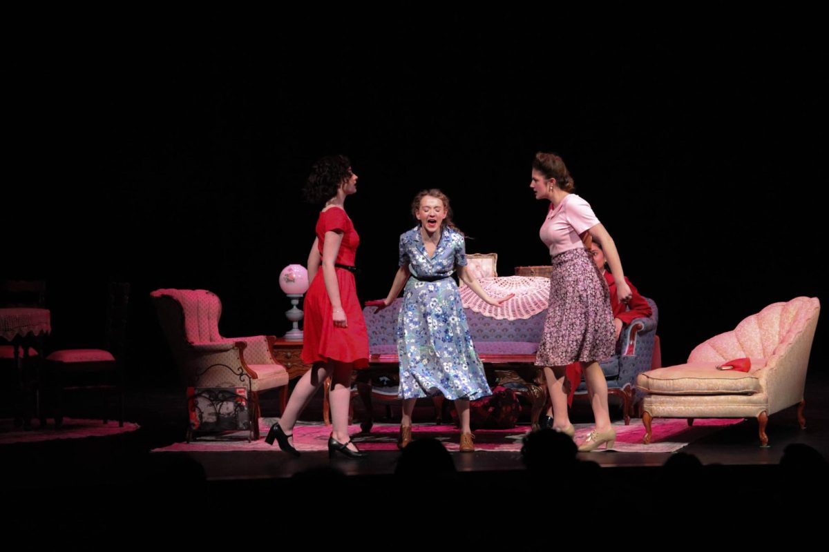As Sybil and Weestie, two out of the three wives, engage in an argument, the third wife intervenes by shouting at the top of her lungs and positioning herself between them to diffuse the conflict. “Tood shows the innocence of all the girls, and how they all grow once they go through hardships both personally and with each other and their husbands,” senior casted as Tood, Katie Mata said. “I feel that many people relate with her as it’s very difficult to decide to chase your dreams no matter what stands in your way.” Toods influence greatly shaped the overall outcome of the play.