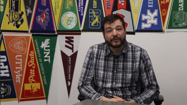 College and Career counselor Mr. Gary Livingston in his office.