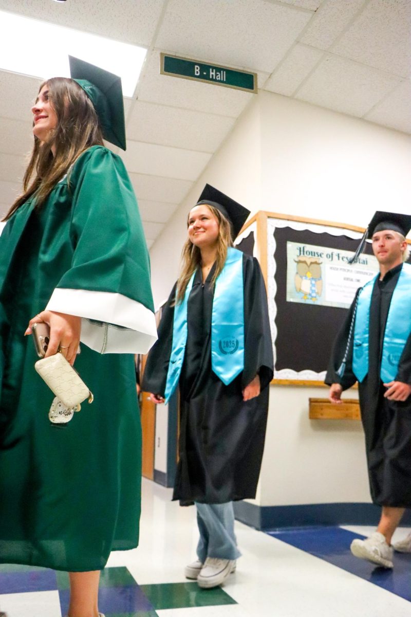 Seniors got one last look at the classrooms they grew up in. " I couldn't wait to go my old homeroom , Mrs. Cartwright's class," Megan Brooks said. 
