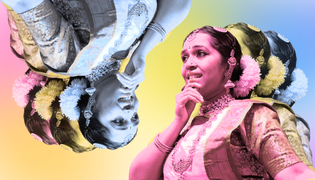 Creative graphic of bharatanatyam dancer