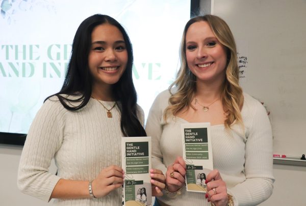 Ashley Thompson and Jacqueline Dinhnguyen after presenting to HOSA members.